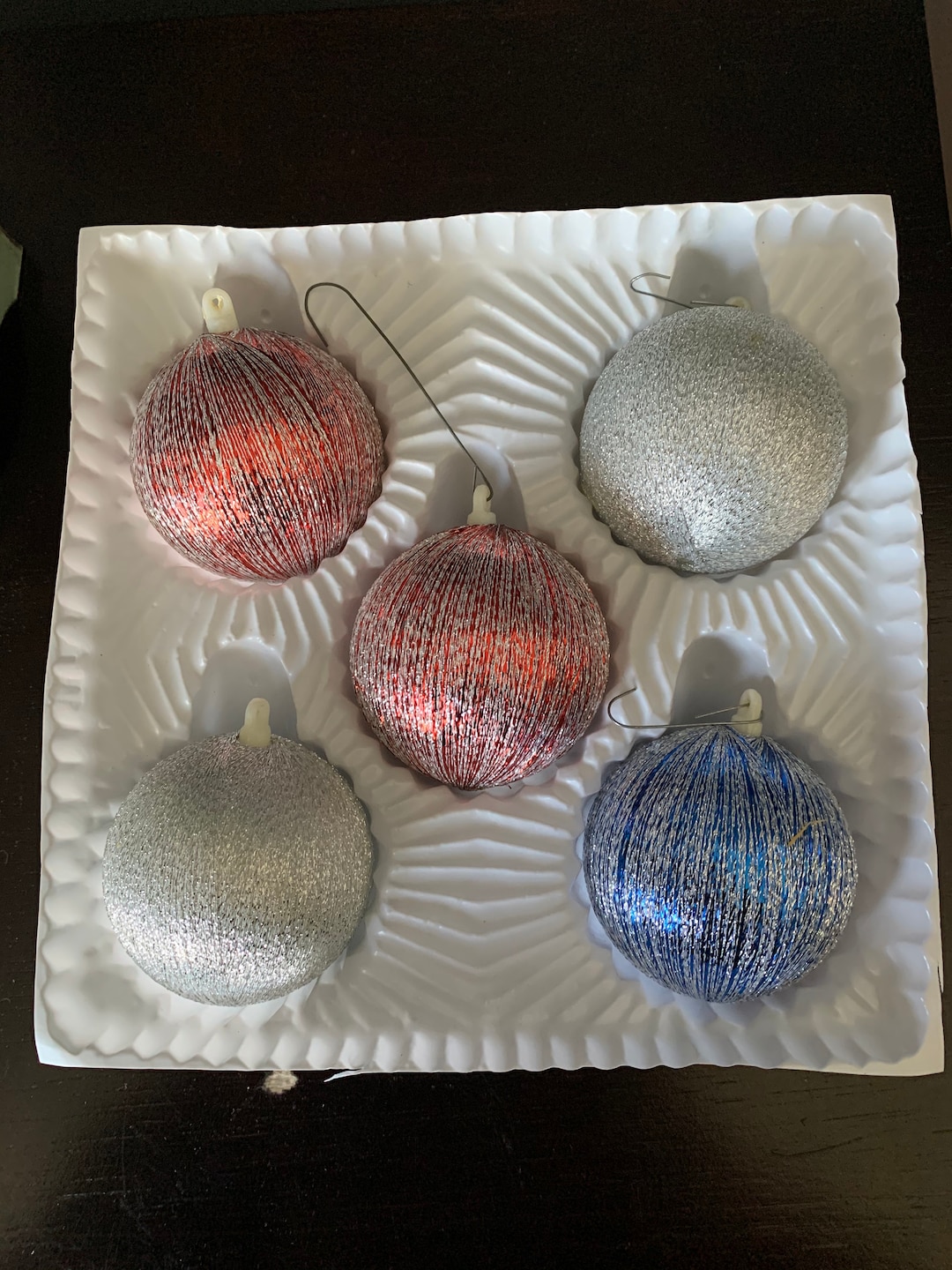 Vintage Alderbrook Satin Christmas Tree Non Breakable Ornaments Very