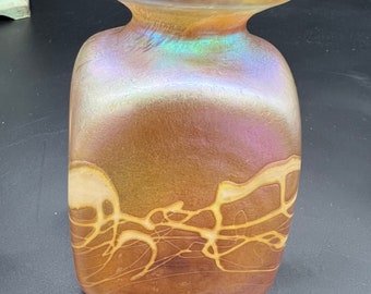 Robert Held Art Glass Vase Signed Original Label Collectible Glass