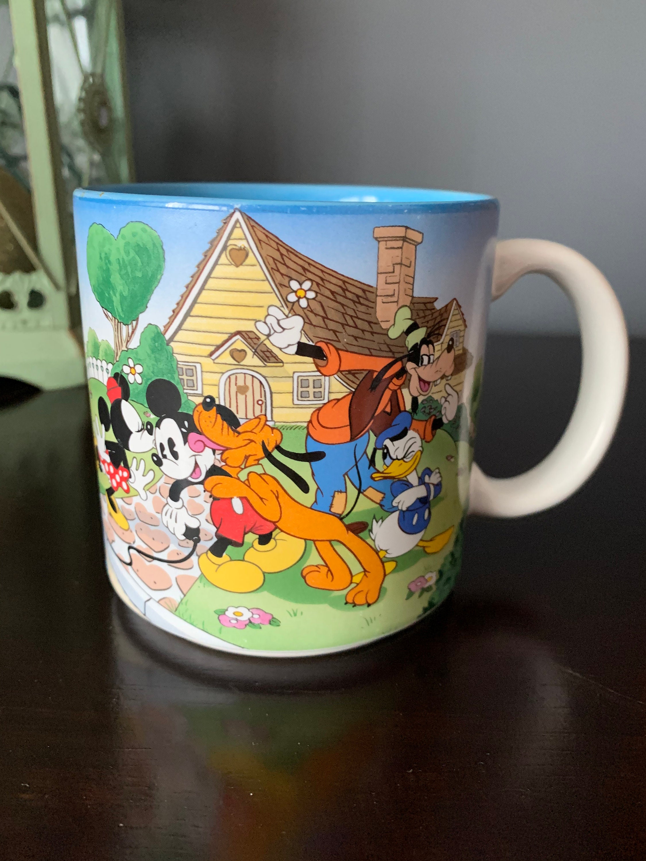 Vintage Disney Mug made exclusively for Walt Disney, Japan, gorgeous  graphics, all the gang is here, Mickey,Minnie,Pluto,Goofy,Donald, Nice