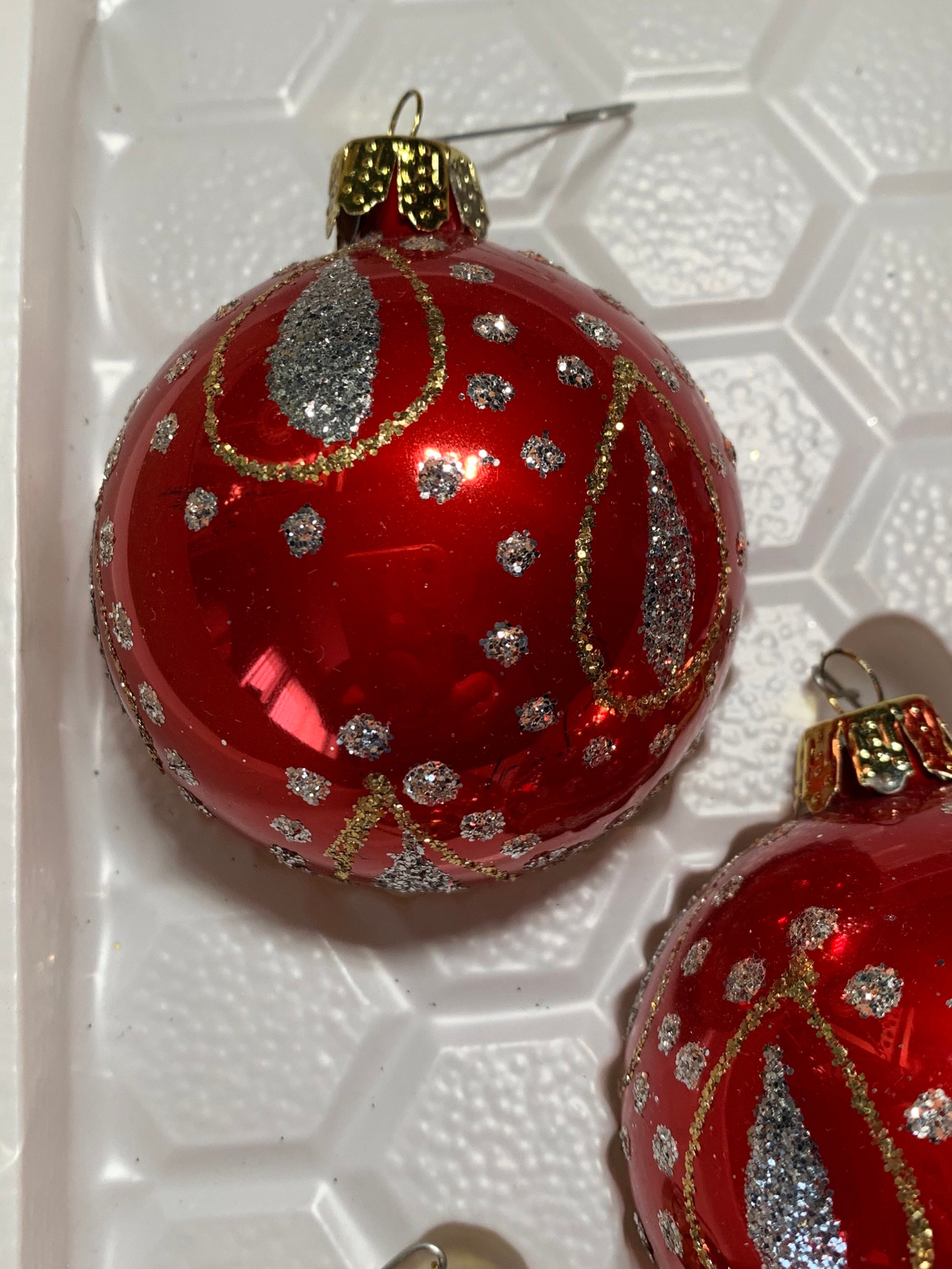 Trim Shoppe Vintage Christmas Tree ornaments Red Hand | Etsy