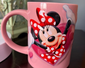 Tasse Minnie Mouse Jerry Leigh, grande tasse à café rose 3D