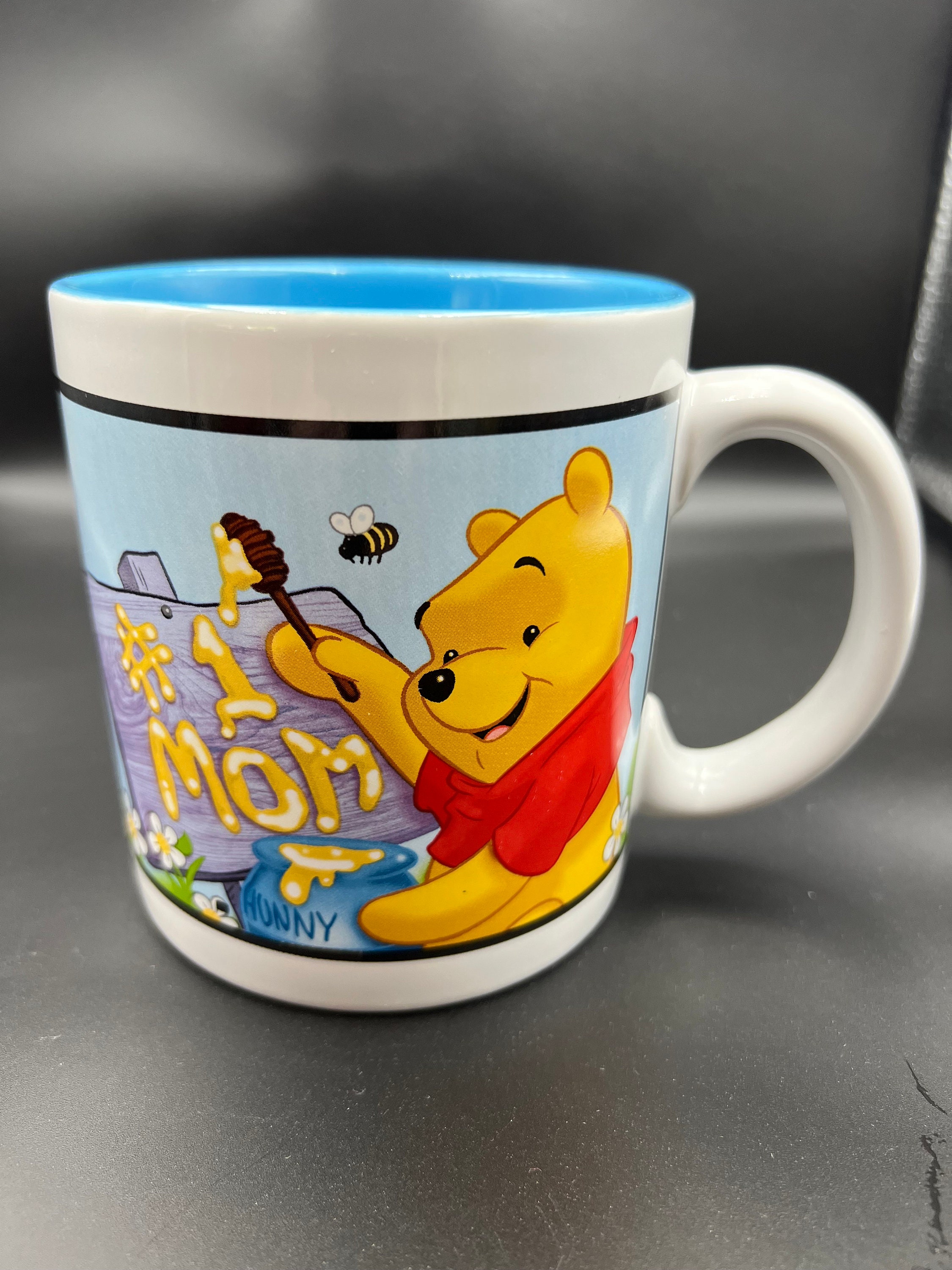 Gorgeous Winnie The Pooh #1 Mom Mug, Disney China, A.A. Milne and E.H. Shepard, Super Cute,Winnie writing with Hunny.