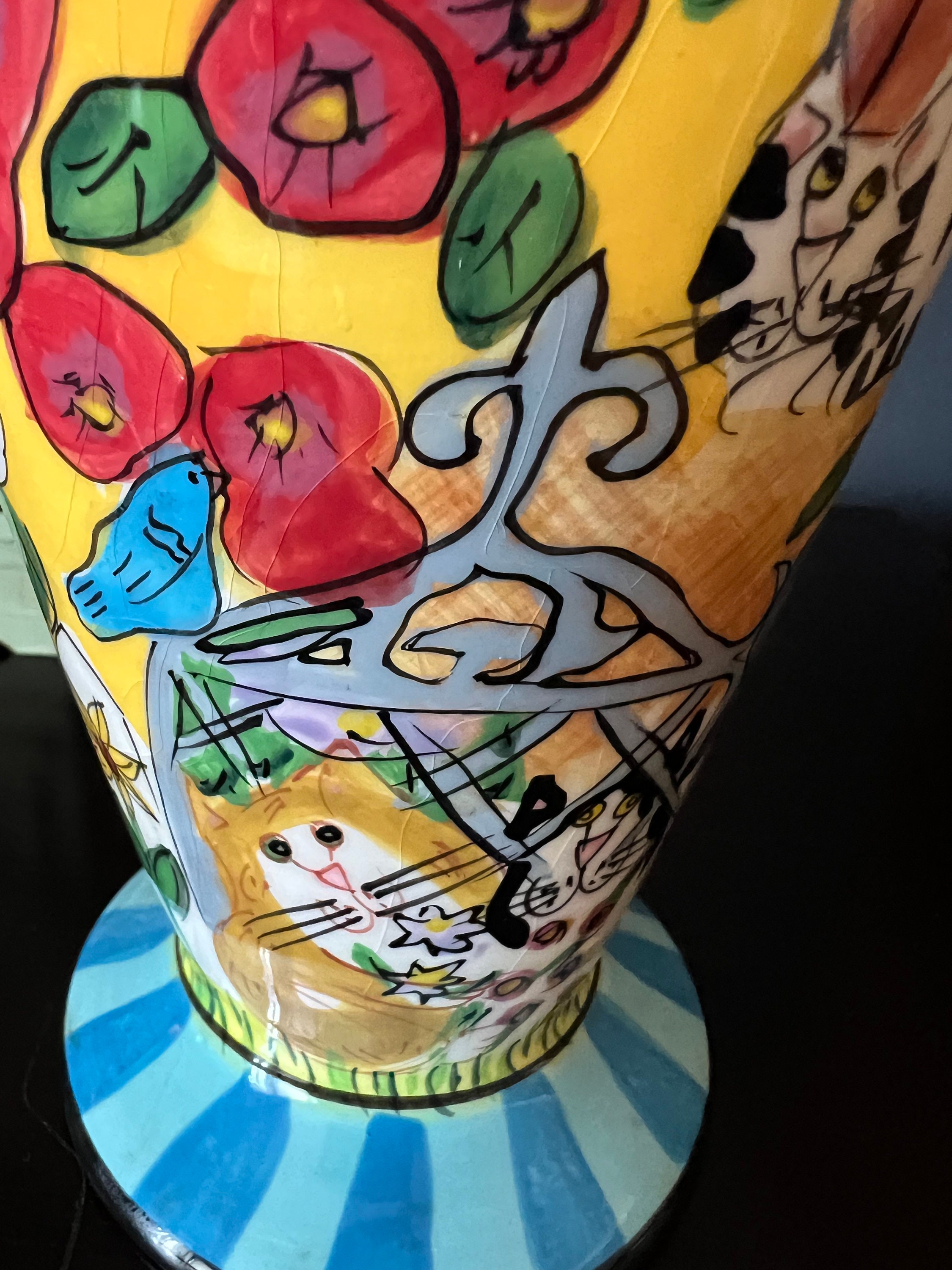 Gorgeous Vintage CATZILLA Large Water Pitcher, Candace Reiter