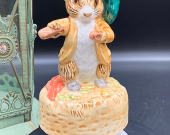 ピーターラビット　オルゴール　陶器 ピーターラビット オルゴール「グロースターの仕立て屋」ねこ 置物