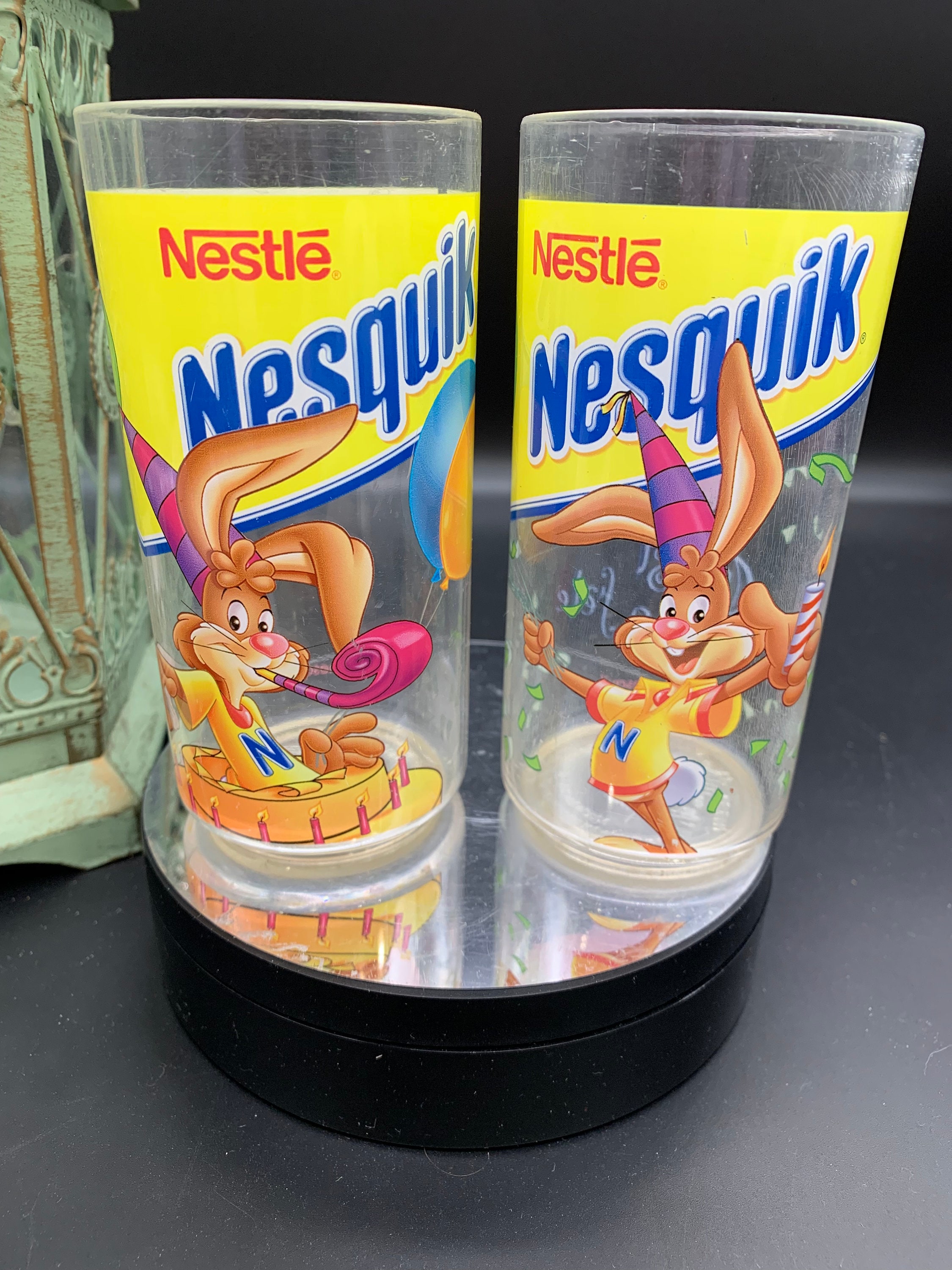 Vintage Nestle Nesquik Plastic Glasses, Its My Birthday, Such Cool Glasses,  Bilingual, French/english, 1990s, so Cool 