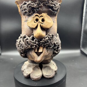 Vintage 1970s McGillivary Studio Art Pottery Face Mug with Feet