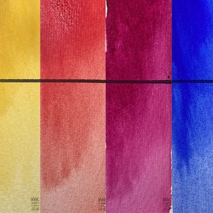 Primary Colours Warm & Cool  Handmade Watercolour Starter Pack set of 6 - Jackman’s Art Materials