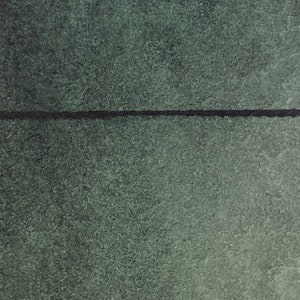 May include: A close-up of a dark green textured surface with a thin black line across the middle.