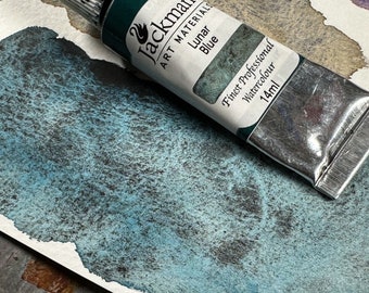 Aquarelle professionnelle bleue lunaire faite main - Jackman's Art Materials