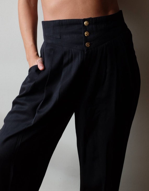 1980s vintage high waisted trousers, High waisted