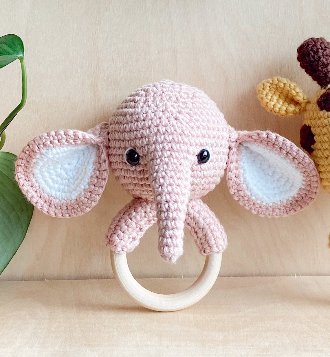 Elephant Baby Rattle Crochet Elephant Rattle Etsy