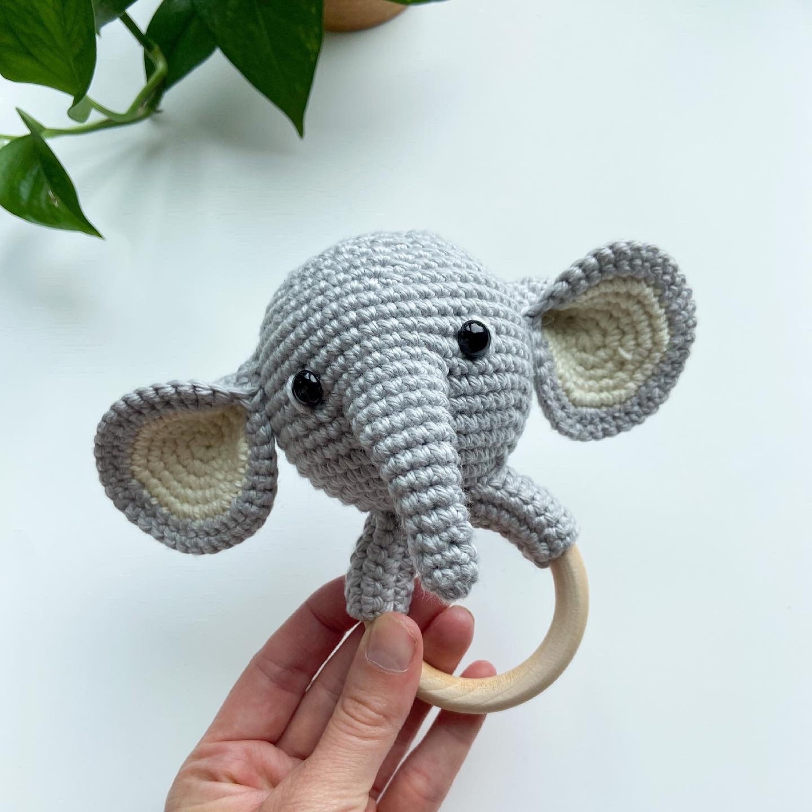 Elephant Baby Rattle Crochet Elephant Rattle Etsy