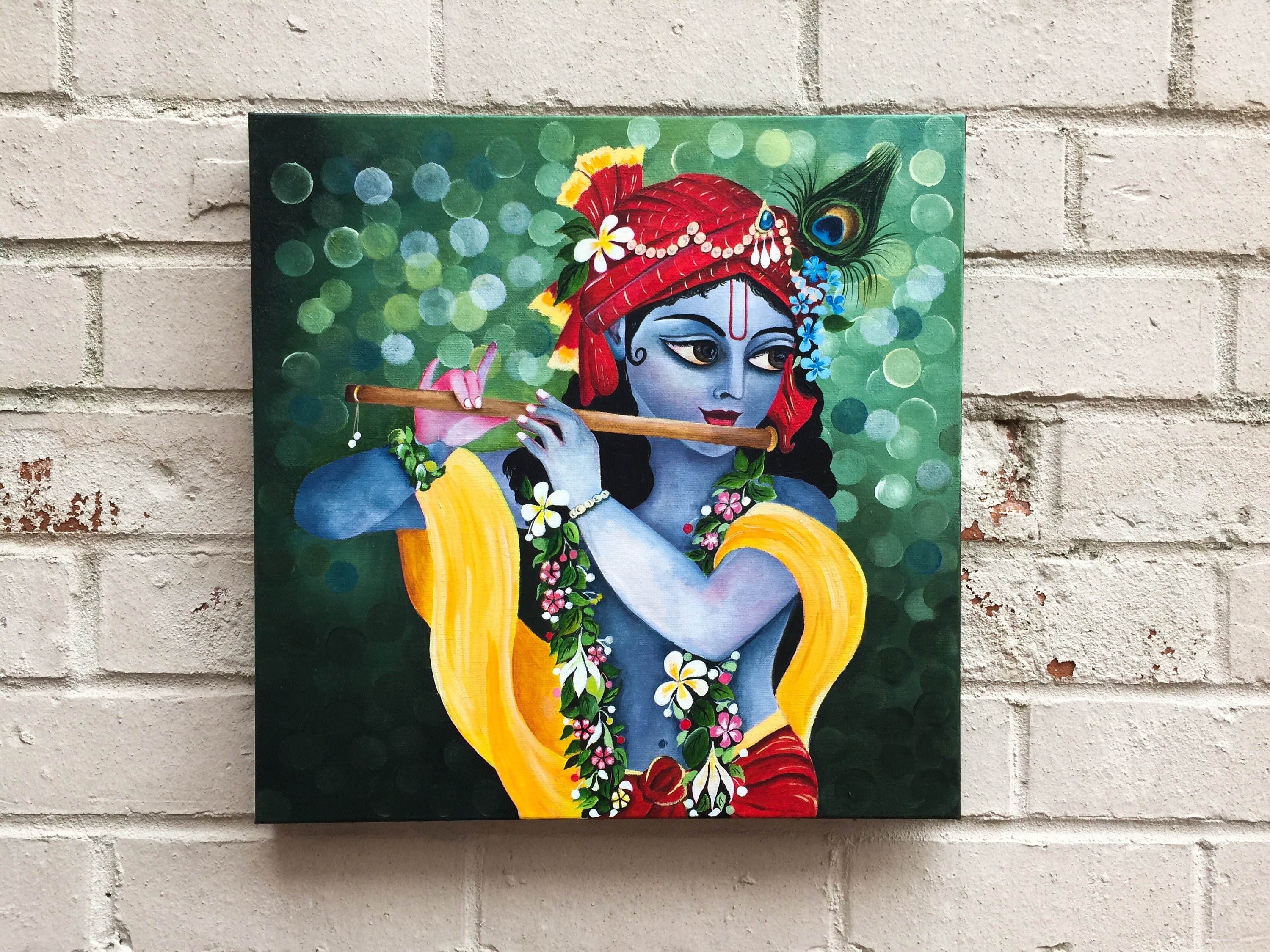 Krishna Painting Acrylic Painting on Canvas Deep Edge Etsy India