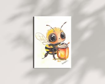 Dulce Zumbido: La Abeja y su Tesoro / Láminas Artísticas / Disponible en diferentes tamaños