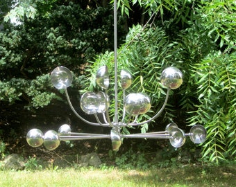 Kinetic Metal Wind Spinner VI: Stainless Steel Garden Art, 30"