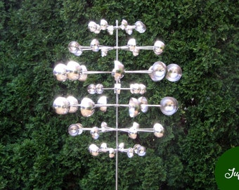 Jupiter Kinetic Wind Sculpture |  Kinetic Wind Spinner |  Metal Yard Art  | Large Garden Kinetic Wind Spinner for outdoors on stand