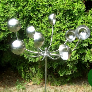 Wind Flower XII  | Metal Yard Art Flower | Metal Yard Spinner | Metal Flowers for Garden | Spinner on Stand | Gardening Gift