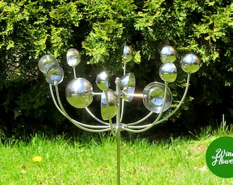 Metal Flower Wind Flower VIII | Kinetic Garden Sculpture | Metal Yard Art | Outdoor Decor | Metal Flowers for Garden | Unique Garden Gifts