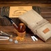 Handmade Tobacco Pipe with Waxed Canvas Pipe Roll with Beginner Guide E-Book, Travel Tobacco Pouch - Smoking Gift Set and Accessories 