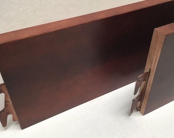 Wooden Bed Rails - Queen/King Bed Rails – 80&quot; Hook-On Wooden Side Rails – Cherry Finish – Replacement Bed Rails