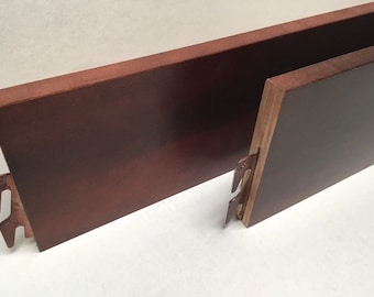 Wooden Bed Rails - Twin/Full Bed Rails – 76&quot; Hook-On Wooden Side Rails – Cherry Finish – Replacement Bed Rails