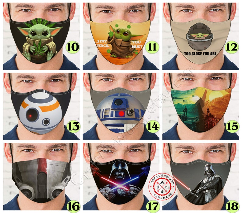 Star Wars Darth Vader Face Mask with Filter Pocket insert Nose image 2