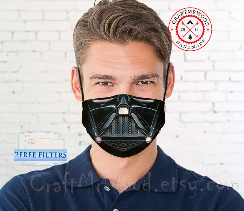 Star Wars Darth Vader Face Mask with Filter Pocket insert Nose 01-Darth Vader