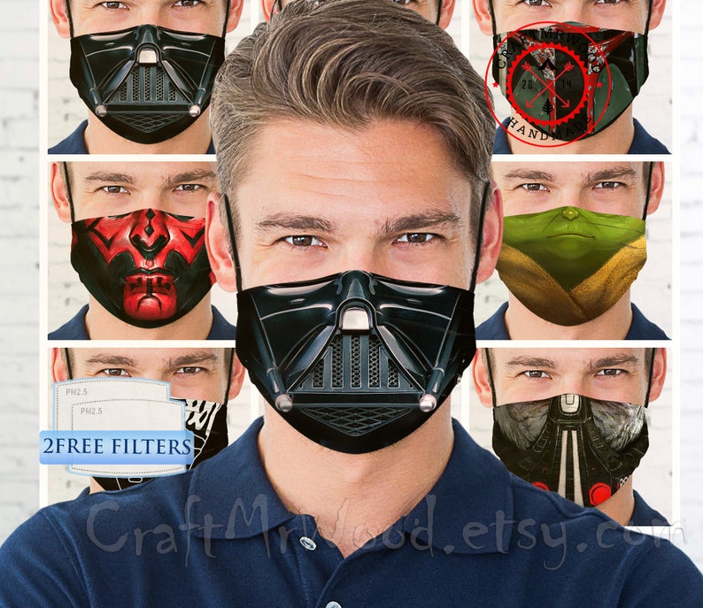 Star Wars Darth Vader Face Mask with Filter Pocket insert Nose image 0