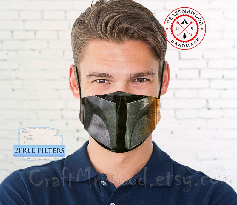 Star Wars Darth Vader Face Mask with Filter Pocket insert Nose 02-The Mandalorian