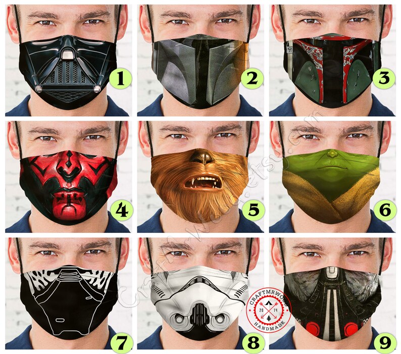 Star Wars Darth Vader Face Mask with Filter Pocket insert Nose image 1