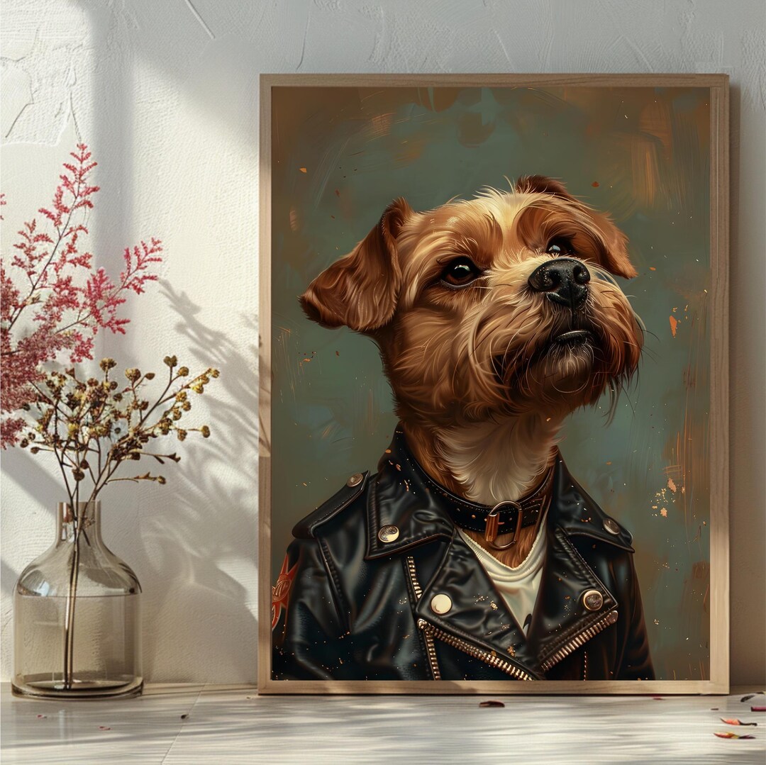 Dog Printable Wall Art – 1950s Rockabilly Animal Portrait, Vintage ...