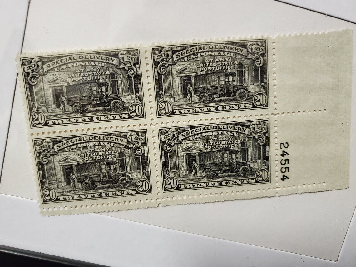 1925 US Stamp Special Delivery 20 Cent Stamp Set of 4 Etsy UK