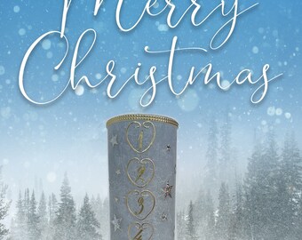 Adventskerze, Kerze für Weihnachten, Advent, Winterkerze, Winterzeit, personalisiert, individuell, Handarbeit, 30x10, 16x7, braun, Renntiere