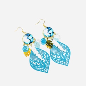 Turquoise hangoorbellen – handgemaakte boho-sieraden, lichtgewicht oorbellen voor vrouwen, cadeau voor haar