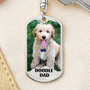 Porte-clés pour chien personnalisé, Goldendoodle, Golden doodle, Doodle Dad, Photo Dog Keychain, Dog Dad Gifts, Personalized Dog Gift, Cute Dog Gift, KC1