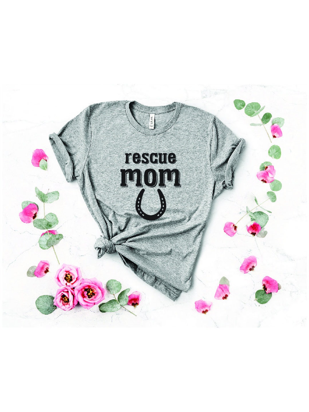 Rescue Mom Horse Shortsleeve Unisex Tshirt, Horse Shirt, Womens Horse Shirt, Horse Rescue