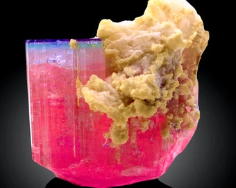 Bicolour  Blue-Cap Elbaite Tourmaline from the Paprok Mine Afghanistan,Tourmaline Specimen From Paprok