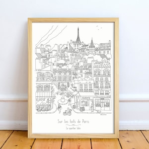 Impression d'Art Affiche de Paris quartier latin