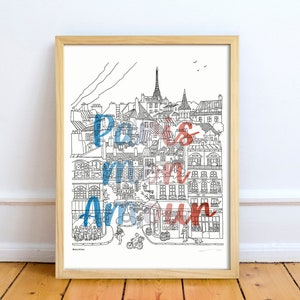 Paris mon amour - affiche déco - impression d'art