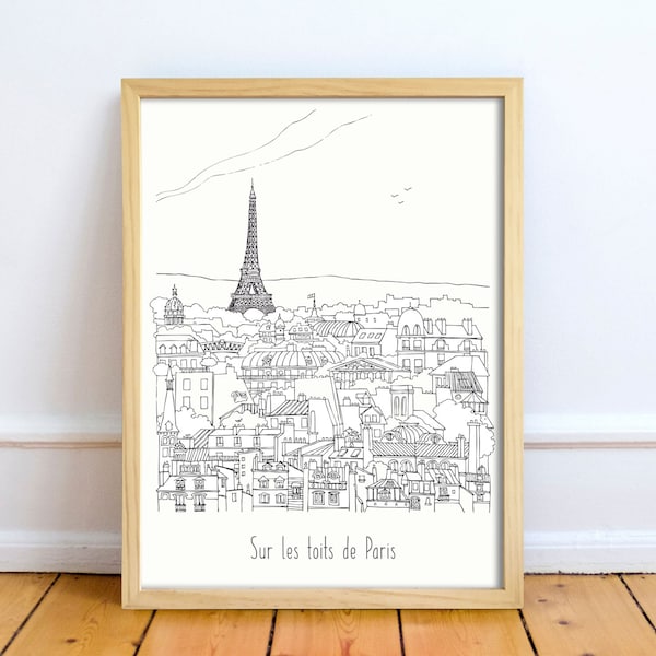 Impression d'art Affiche de Paris la tour Eiffel