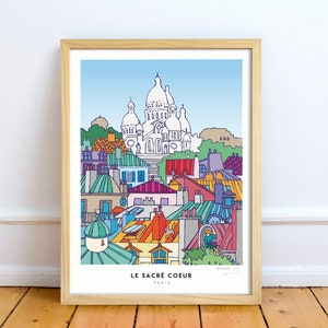 Paris - La basilique du sacré Coeur- affiche déco - impression d'art