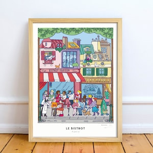 Paris - Le bistrot parisien - affiche déco - impression d'art