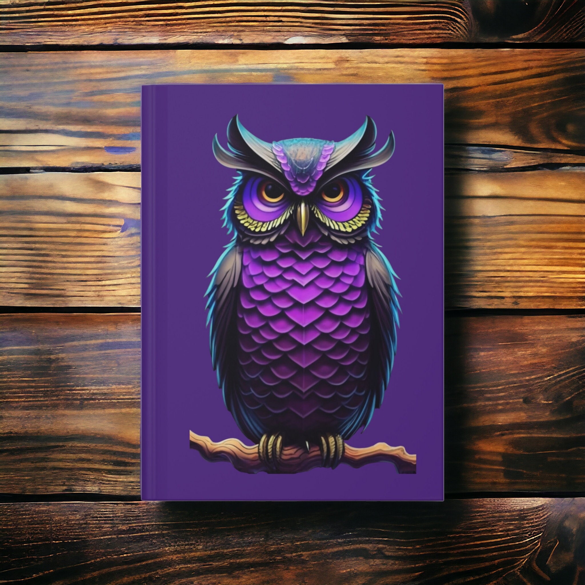 Purple Owl Hardcover Journal Matte