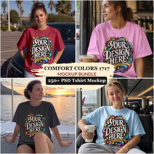 250+ PSD Comfort Colors 1717 Woman T-Shirt Mockup Bundle with Smart Object Layer | CC1717 T-Shirt Mockup | CC1717 Mockup Bundle | 60+ Colors