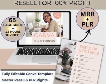 Canva Beginners Crash Course Guide: Master Resell Rights, PLR, Fully Editable (Digital Download)