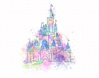 Download Watercolor Castle Etsy