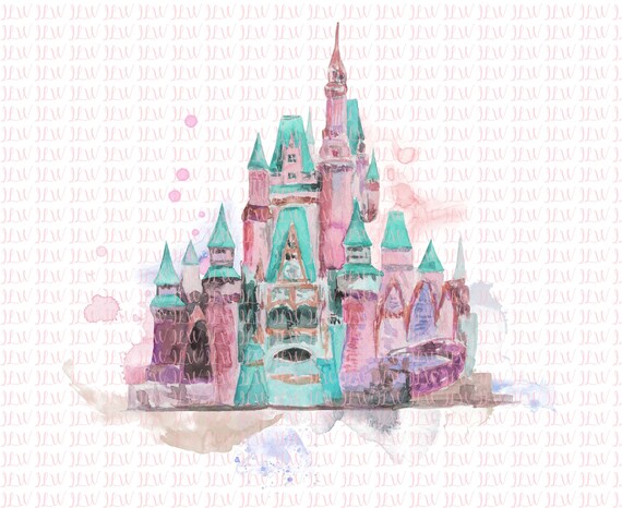 Download Magic Kingdom Castle Sublimation Design Watercolor Etsy