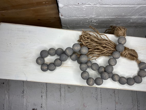 Ghirlanda Di Perline In Legno Per Fattoria – Naturale Con Nappe – Decorazione Vassoio A Livelli E Centrotavola Rustico - 2