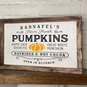 CUSTOMIZED  Farm Fresh Pumpkins|  Handmade Wooden Farmhouse, Primitive Sign |  Fall, Halloween, Thanksgiving