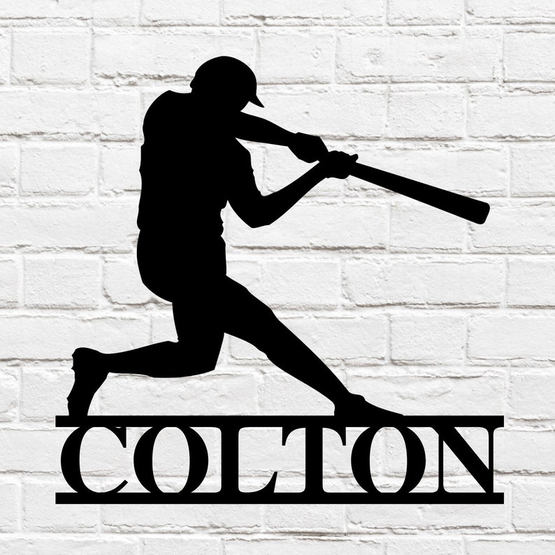 Personalized Baseball Name Sign Metal Baseball Wall Sign Etsy
